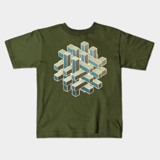 Cube Sticks Pattern Puzzle Kids T-Shirt